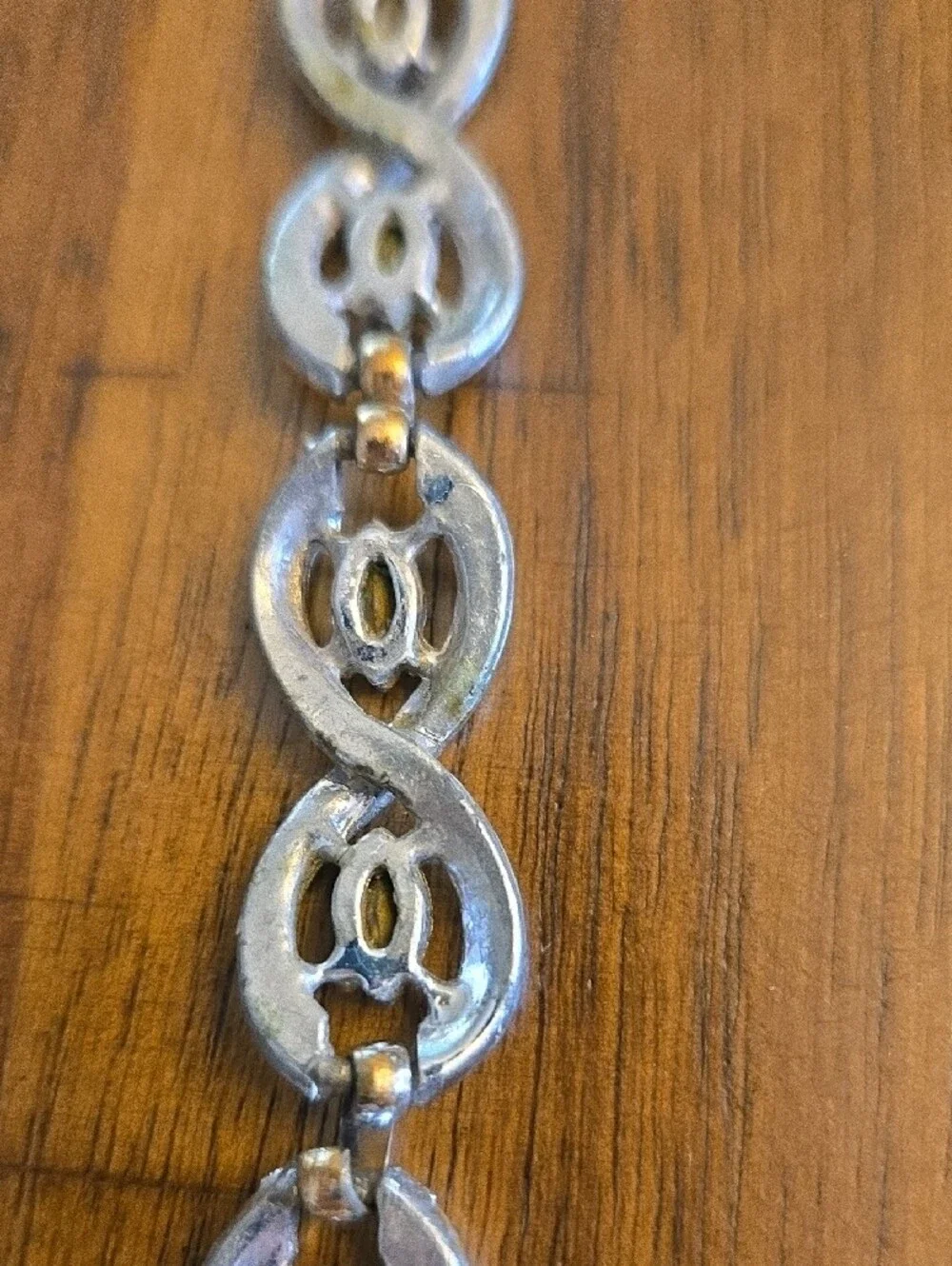 Silver-Tone Blue Crystal Infinity Link Bracelet